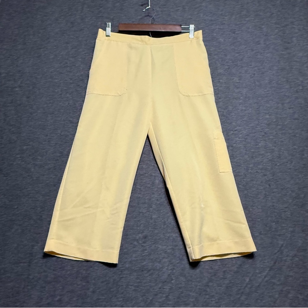Alfred Dunner Floral Blue Top & Yellow  Capri Pants Set Shirt PS & Capri Size 8 - Picture 4 of 16